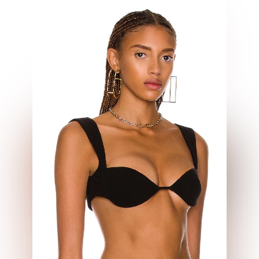 ALEX PERRY Blade Sweetheart Crop Top Luxury Bra Bustier Black UK 6/US 2